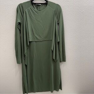 COS  Dress Size XS Long Sleeve Green Drapey Dainty